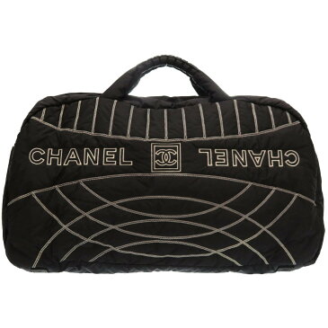 美品 シャネル スポーツライン ナイロン ブラック 10番台 ココマーク ボストンバッグ バッグ 黒 0001 【中古】 CHANEL