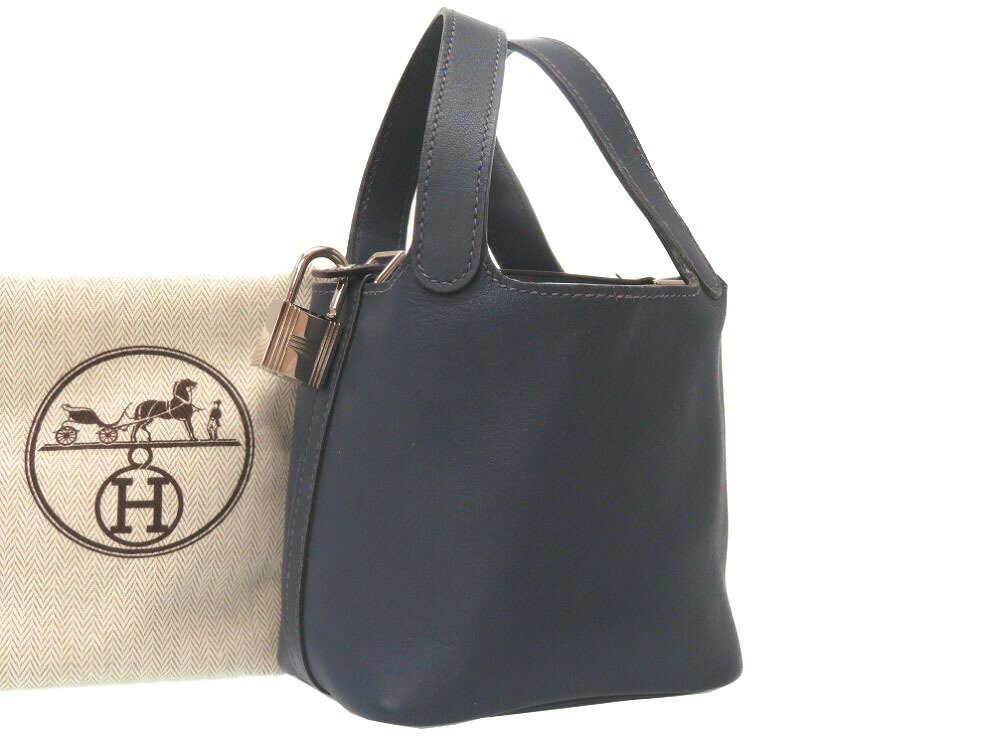 美品 エルメス マイクロピコタンロック ヴォースイフト ブルードマルト □H刻印 ハンドバッグ バッグ 0105 【中古】 HERMESのサムネイル