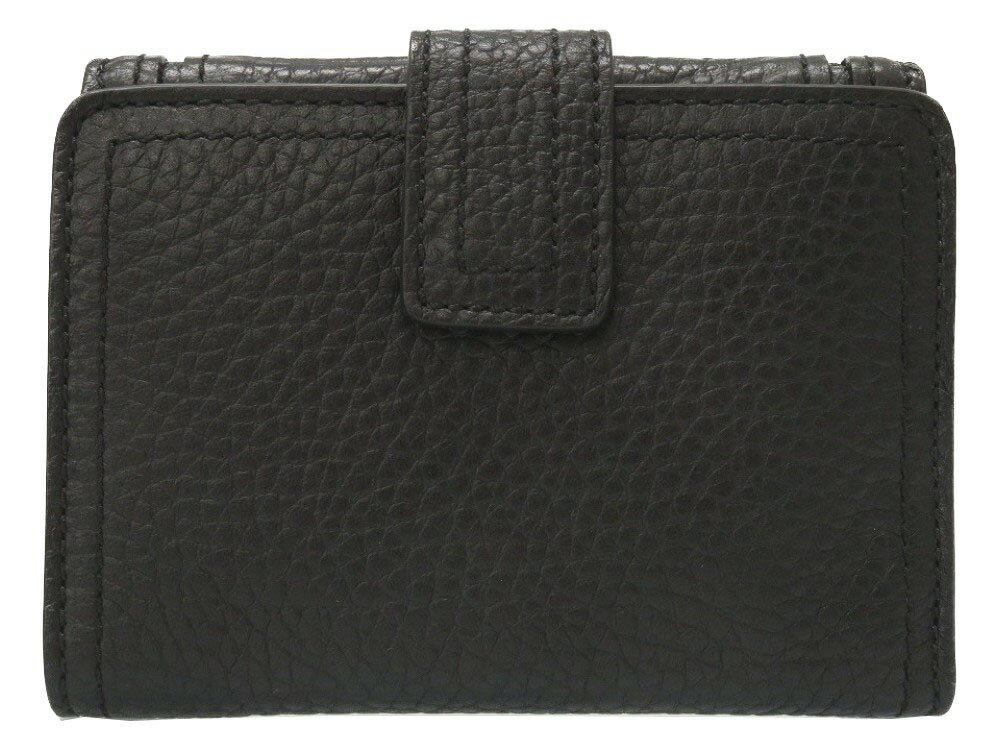 未使用 セリーヌ マカダム 柄 二つ折り財布 ブラック レザー 107493 財布 黒 0012 【中古】 CELINE