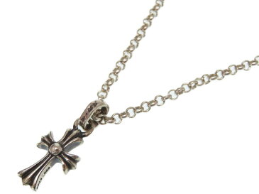 美品 クロムハーツ ピンクサファイヤ CHクロス ベビーファット シルバー925 ネックレス アクセサリー 0203 【中古】 CHROME HEARTS メンズ