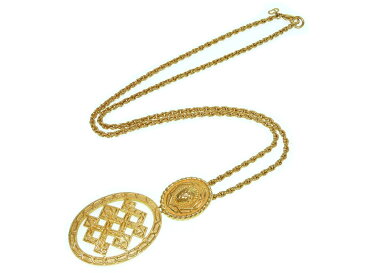 美品 クリスチャン ディオール ゴールド ネックレス ヴィンテージ ゴールド アクセサリー0188【中古】Christian Dior レディース