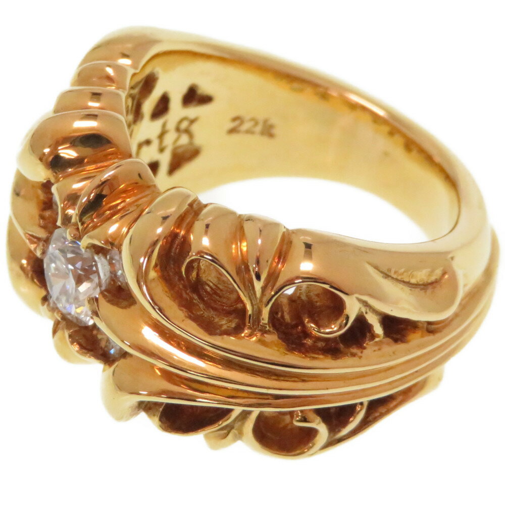 新品同様 クロムハーツ RNG K&T 5DMND K&T 5P ダイヤモンド 22K リング K22YG イエローゴールド 指輪 14号 メンズ 0151 【中古】CHROME HEARTS