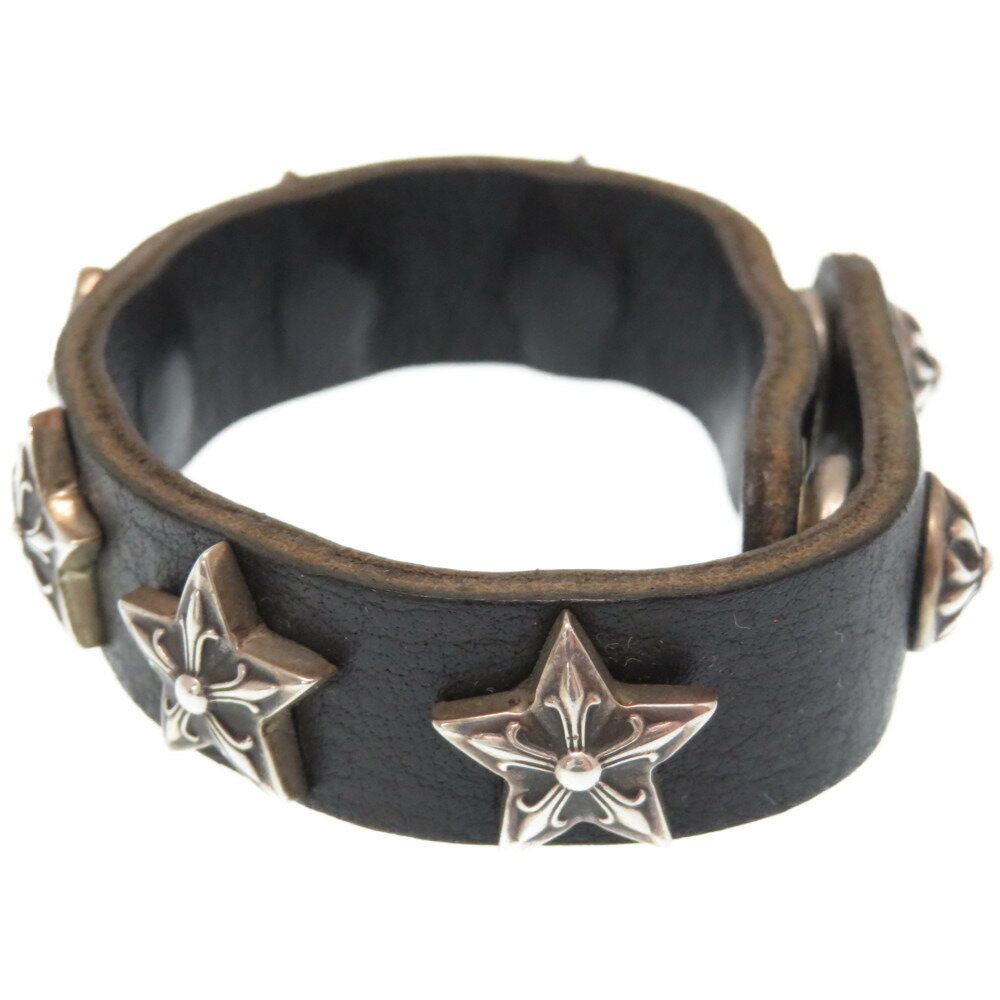 10 Off 美品 クロムハーツ スタースタッズ 2ボタン 2スナップ レザーブレスレット 黒 シルバー925 サイズ8 0186 Chrome Hearts life time店 10 Off 美品 クロムハーツ スタースタッズ 2ボタン 2スナップ レザーブレスレット 黒 シルバー925 サイズ8 0186 Chrome Hearts life time店