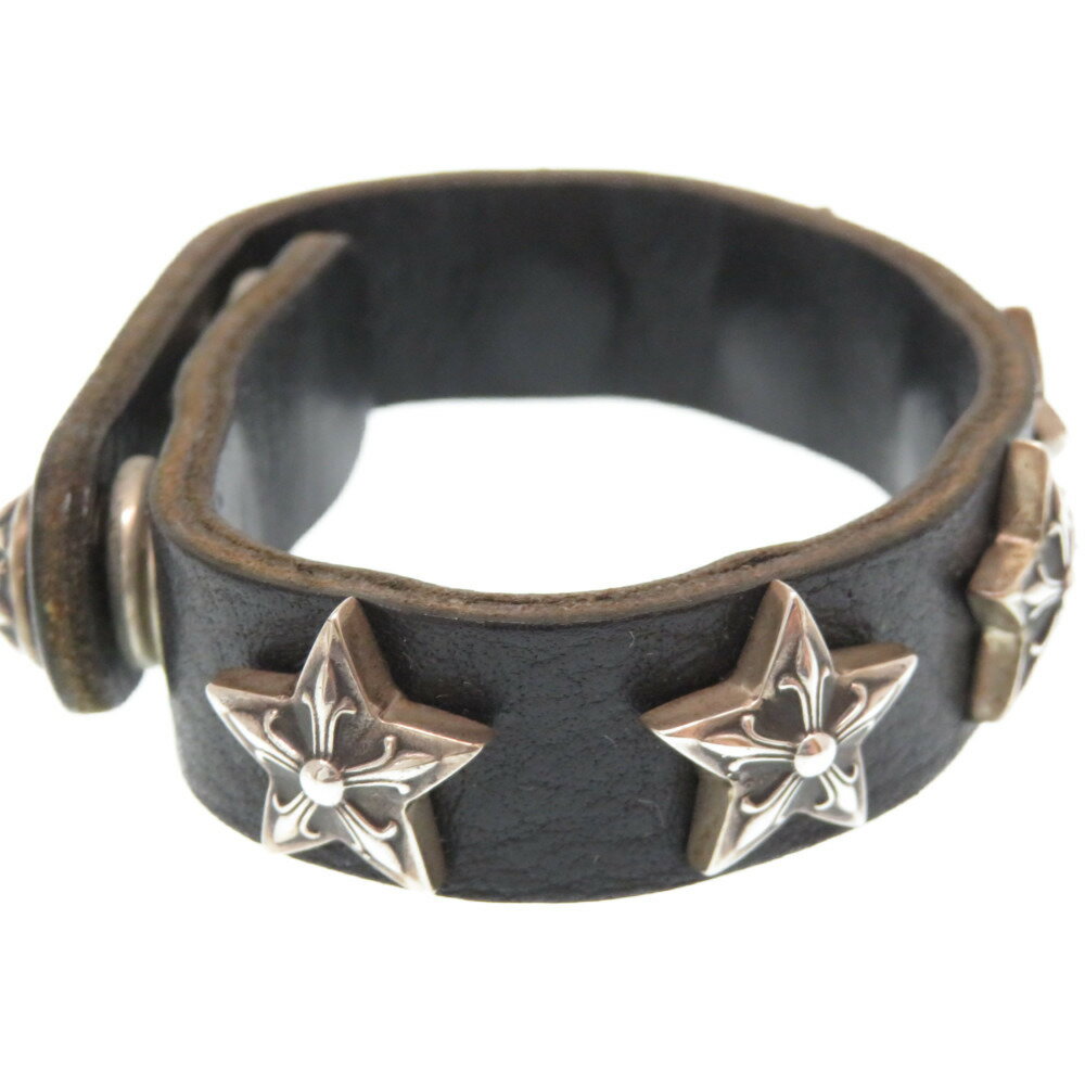10 Off 美品 クロムハーツ スタースタッズ 2ボタン 2スナップ レザーブレスレット 黒 シルバー925 サイズ8 0186 Chrome Hearts life time店 10 Off 美品 クロムハーツ スタースタッズ 2ボタン 2スナップ レザーブレスレット 黒 シルバー925 サイズ8 0186 Chrome Hearts life time店