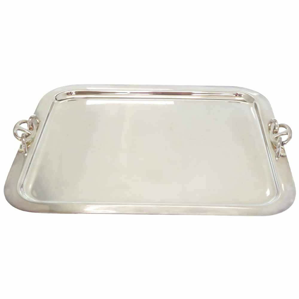 エルメス シェーヌダンクル シルバー プレート トレイ お盆 シルバー925 ヴィンテージ 0022【中古】HERMES