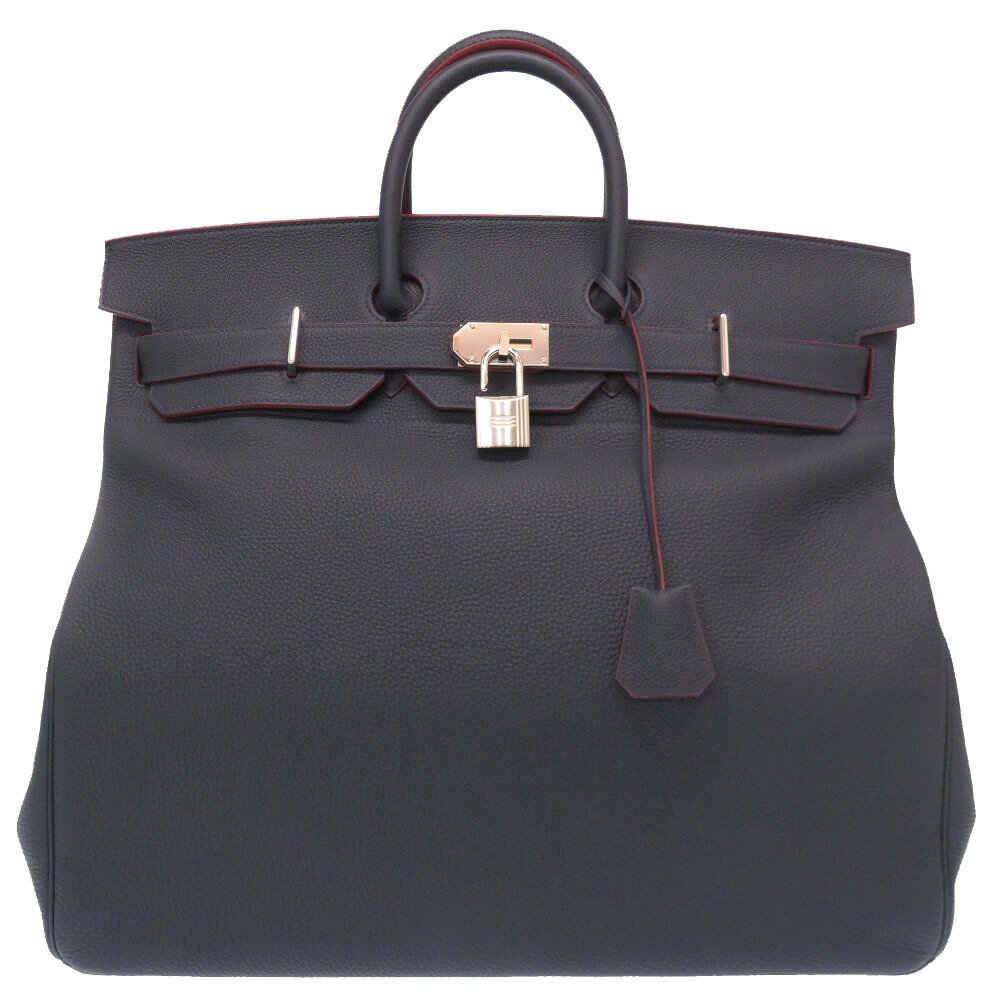 未使用 エルメス オータクロア 50 コントゥール トゴ ブルーニュイ ルージュアッシュ シルバー金具 Y刻印(2020年製) ボストンバッグ バッグ 青 0007 【中古】 HERMES オータクロア50 オータクロアコントゥールのサムネイル