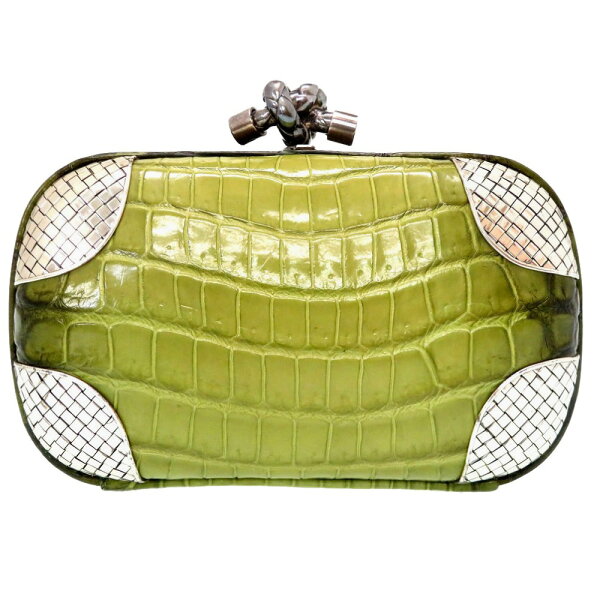 time店 Veneta Bottega 0130 グリーン ボッテガヴェネタ 0130 グリーン クロコ life 緑 中古 シルバー925 Bottega 新品同様 イントレチャート クラッチバッグ クロコダイル ノット time店 Veneta Bottega 0130 グリーン ボッテガヴェネタ 0130 グリーン クロコ life 緑 中古 シルバー925 Bottega 新品同様 イントレチャート クラッチバッグ クロコダイル ノット