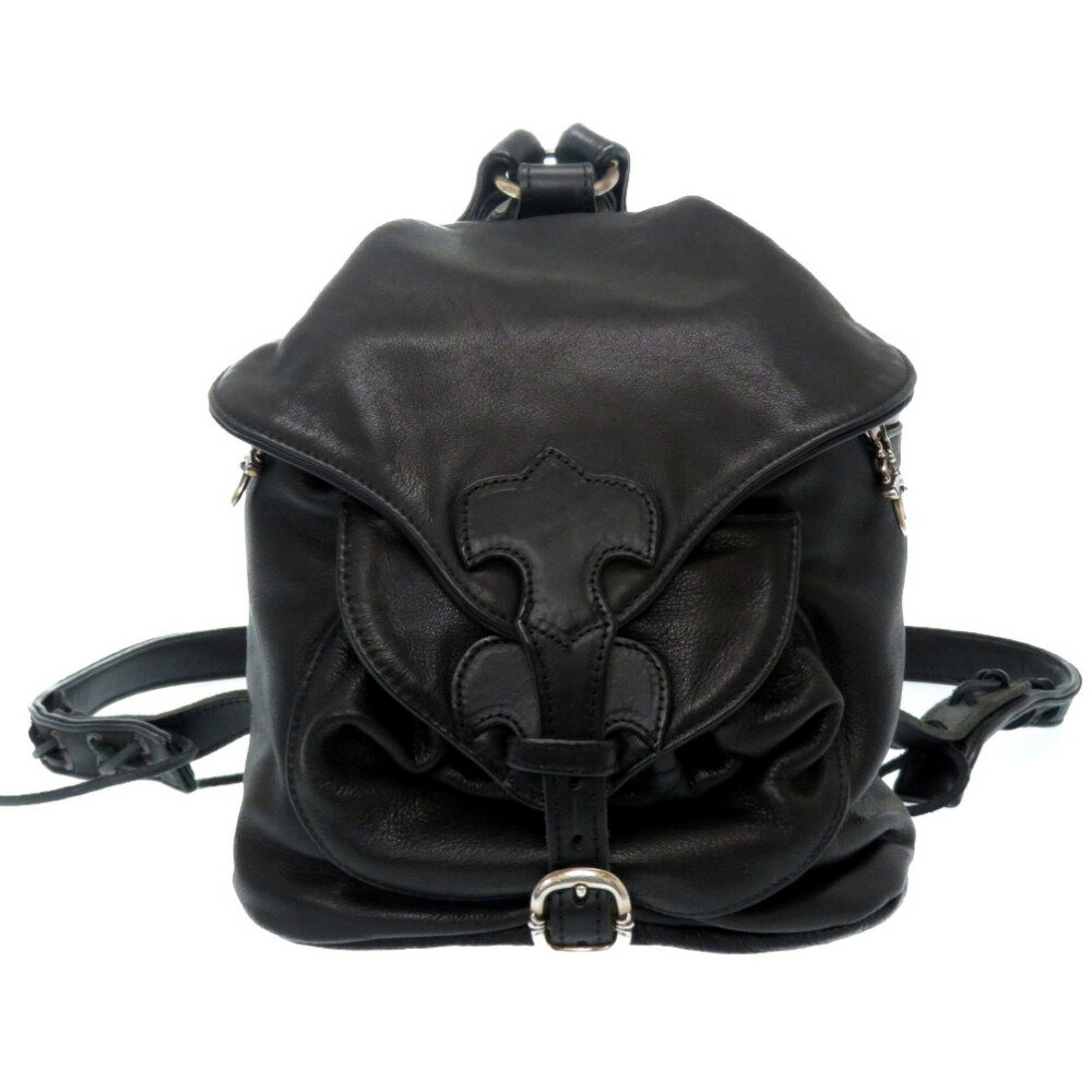 美品 クロムハーツ ベイビー バックペック リュック デイパック シルバー925/メキシコレザー ブラック 黒 0120【中古】CHROME HEARTS