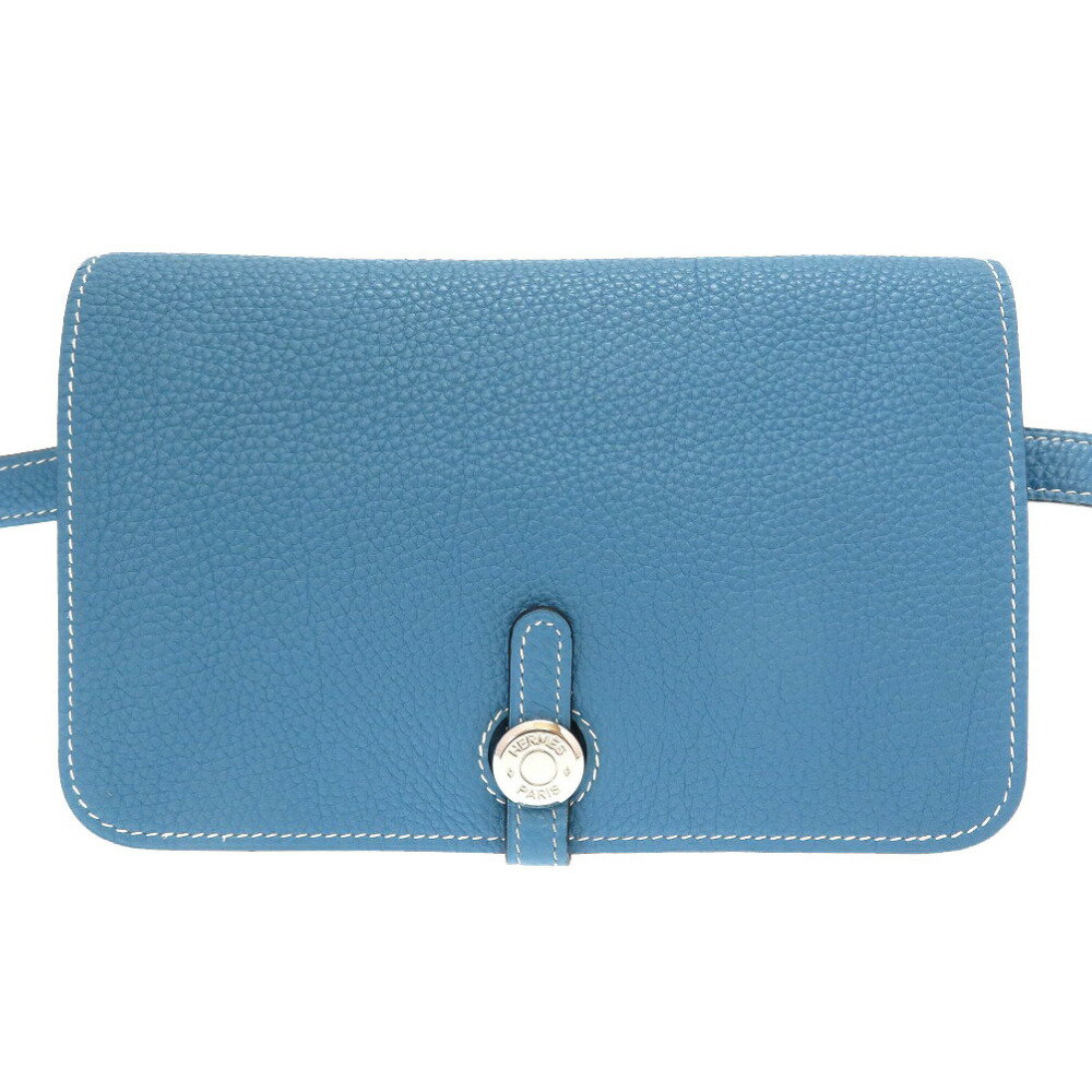 美品 エルメス ドゴンウエスト トゴ ブルージーン シルバー金具 □J刻印 ウエストバッグ バッグ 青 0092 【中古】 HERMES ドゴンのサムネイル