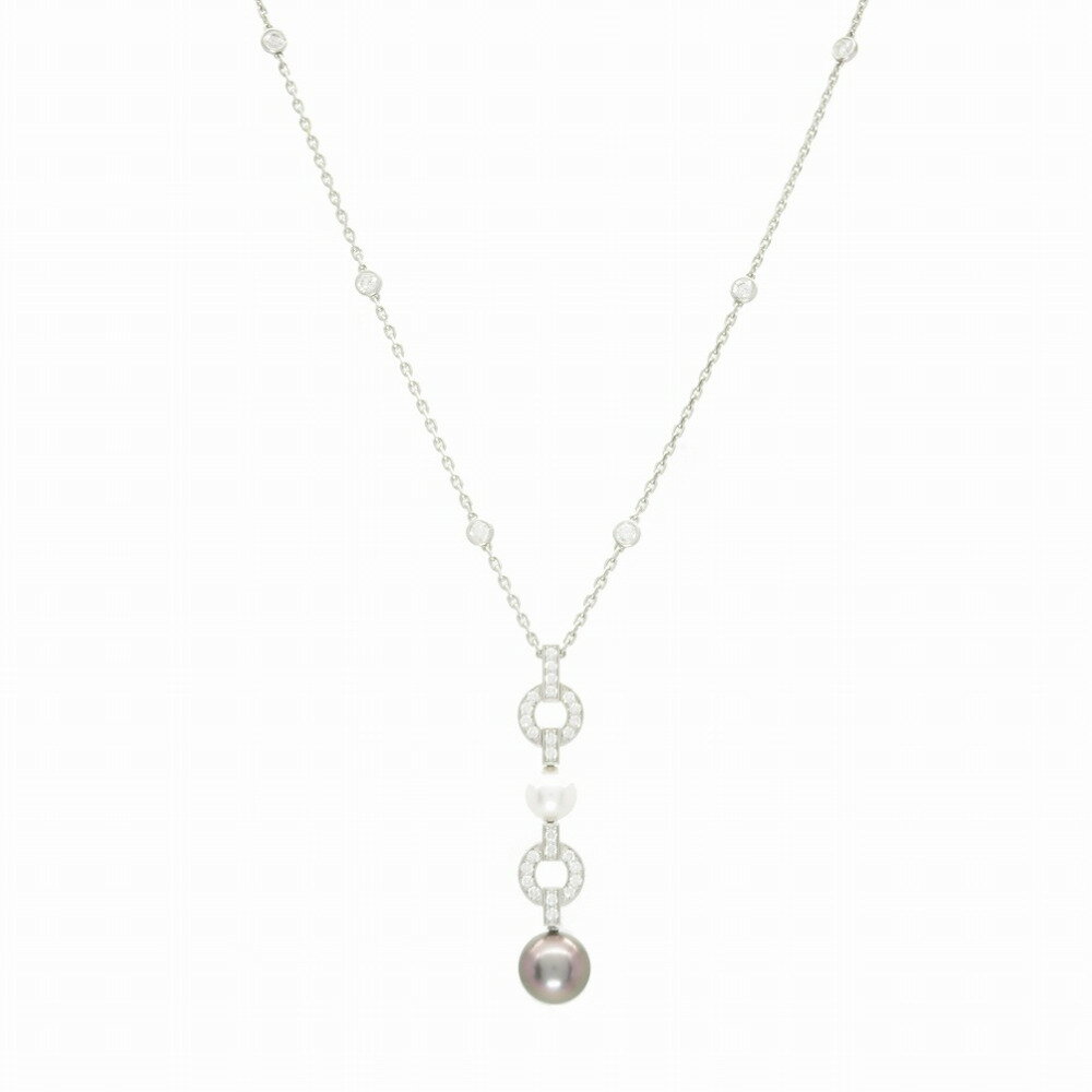 美品 カルティエ イマリア ダイヤ パール 750WG ネックレス K18WG/ダイヤモンド/パール ジュエリー 0183【中古】CARTIER レディースのサムネイル