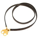 美品 エルメス ケリーストラップ オーストリッチ ショコラ ゴールド金具 ショルダーストラップ 茶 0104 【中古】 HERMES