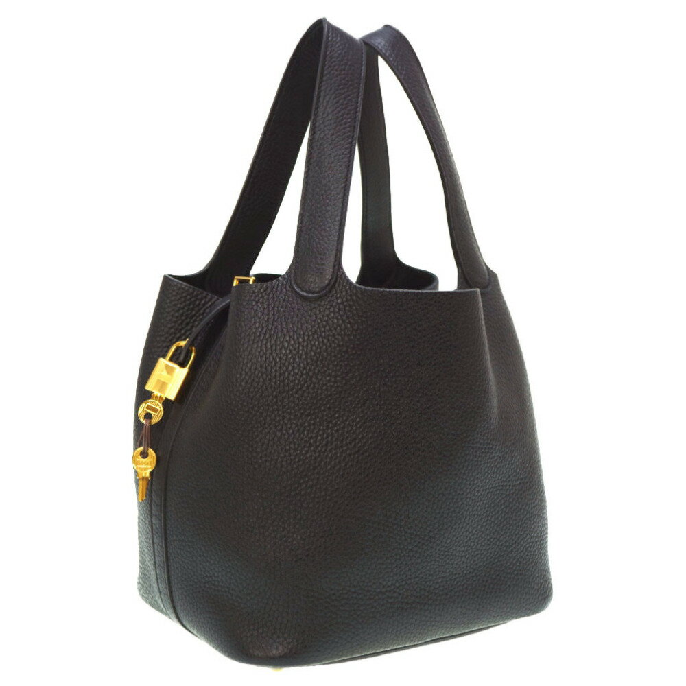 美品 エルメス ピコタンロックMM ハンドバッグ トリヨンクレマンス ブラック C刻印 0024【中古】HERMES レディースのサムネイル