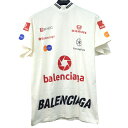 バレンシアガ オーバーサイズ 半袖Tシャツ ユニセックス サイズL コットン ホワイト ロゴ 0189【中古】BALENCIAGA メンズ レディース