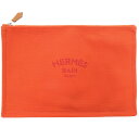 新品同様 エルメス ヨッティングGM コットン オレンジ ポーチ 0965【中古】HERMES(4)