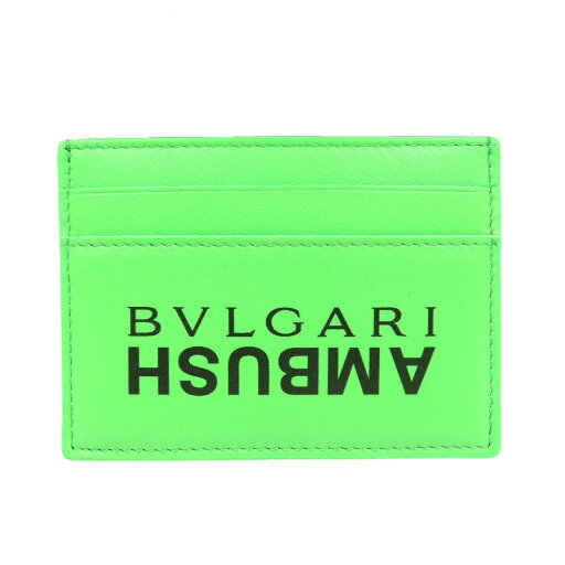 未使用 ブルガリ アンブッシュコラボ レザー シルバー金具 ライムグリーン カードケース 1400【中古】BVLGARI 未使用 ブルガリ アンブッシュコラボ レザー シルバー金具 ライムグリーン カードケース 1400【中古】BVLGARI