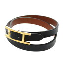 美品 エルメス ビーアピ ドゥブルトゥール ヴォースイフト ノワール フォーヴ ゴールド金具 ブレスレット 0408【中古】HERMES(4)