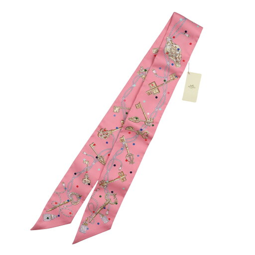 未使用 エルメス ツイリー Les Cles a Pois 063871S 05 シルク ローズ ベージュ マルチカラー ピンク スカーフ 1135【中古】HERMES 未使用 エルメス ツイリー Les Cles a Pois 063871S 05 シルク ローズ ベージュ マルチカラー ピンク スカーフ 1135【中古】HERMES