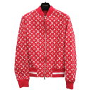 未使用 ルイ ヴィトン × シュプリーム コラボ LV Leather Baseball Jacket モノグラム レッド レザー ボンバー ジャケット サイズ...