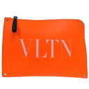 美品 ヴァレンティノ ガラヴァーニ ロックスタッズ ネオンオレンジ VLTN ドキュメントケース セカンドバッグ レザーオレンジ 1436【中古】Valenti...