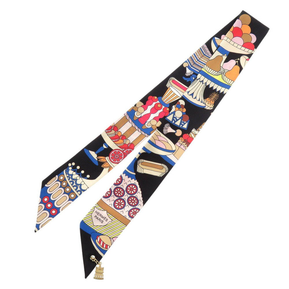 新品同様 エルメス ツイリー チャーム パティスリー フランセーズ 853336S シルク マルチカラー スカーフ 1247【中古】HERMESのサムネイル