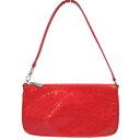 美品 クリスチャンディオール トロッター オブリーク パテントレザー レッド 赤 ショルダーバッグ 0446【中古】Christian Dior