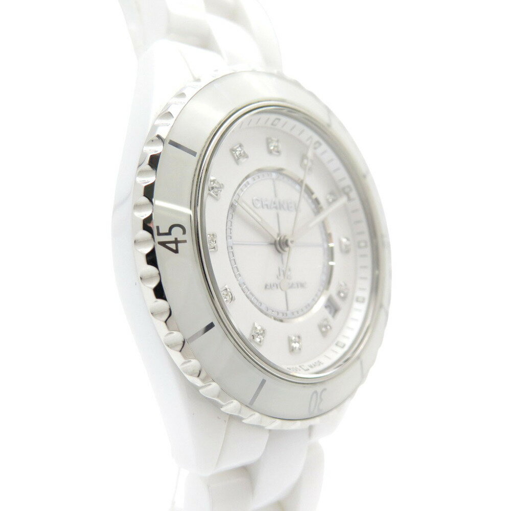 美品 シャネル J12 12Pダイヤ H5705 自動巻き 腕時計 ホワイトセラミック 白文字盤 0031【中古】CHANEL メンズ