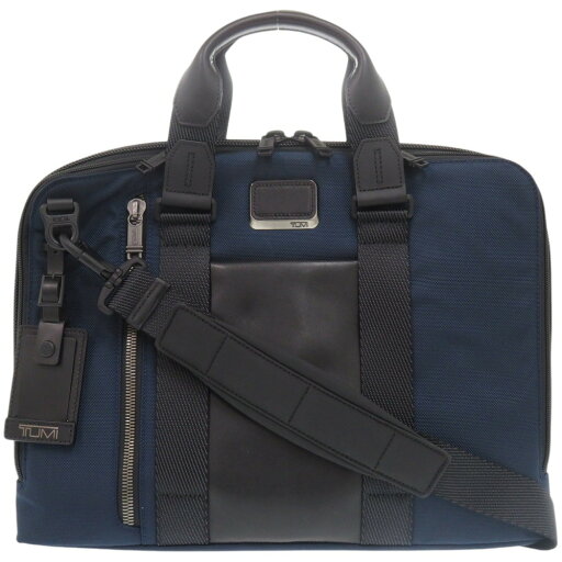 新品同様 トゥミ 2WAY キャンバス/レザー ネイビー ビジネスバッグ 0487【中古】TUMI 新品同様 トゥミ 2WAY キャンバス/レザー ネイビー ビジネスバッグ 0487【中古】TUMI