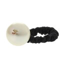 美品 シャネル ココマーク ヘアゴム シュシュ フェイクパール ホワイト ヘアアクセサリー 白 1563【中古】CHANEL
