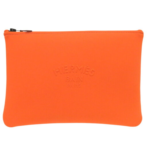 未使用品 エルメス ネオバン MM ポーチ ナイロン ポリウレタン オレンジ 1312【中古】HERMES 未使用品 エルメス ネオバン MM ポーチ ナイロン ポリウレタン オレンジ 1312【中古】HERMES