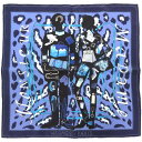 美品 エルメス カレ40 MONSIEUR ET MADAME ムッシュ&マダム シルク ブルー スカーフ 0821【中古】HERMES