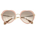 美品 ミュウミュウ ハート SMU54R プラスチック ステンレススチール ピンク サングラス 0494【中古】MIUMIU