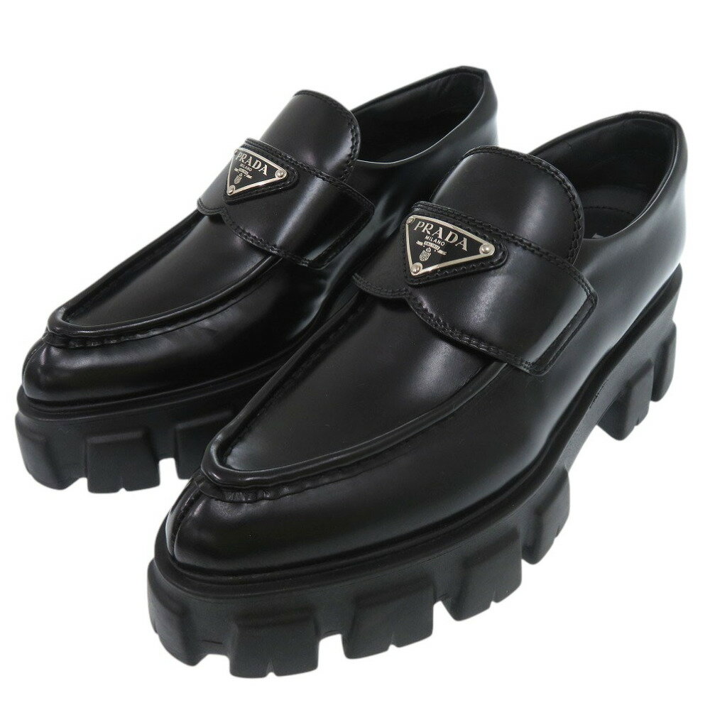 値下げ⭐︎PRADA ブラック ローファー モノリス美品 楽天市場】プラダ モノリス ブラッシュドレザー ローファーの通販