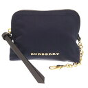 新品同様 バーバリー ナイロン ネイビー ポーチ 化粧ポーチ 0489【中古】BURBERRY(4)