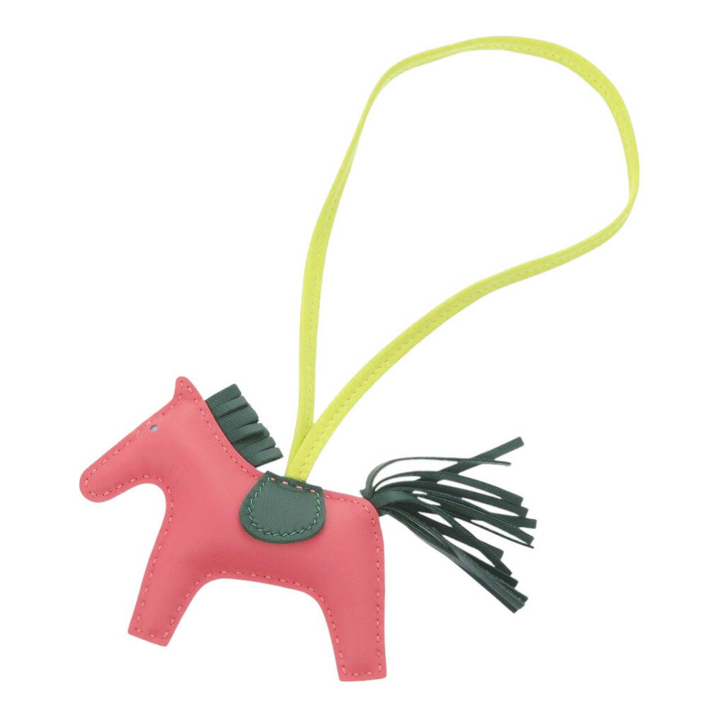 新品同様 エルメス バッグチャーム ロデオチャームPM アニョーミロ ローズアザレ/ライム/マラカイト A刻印(2017年製) キーホルダー 0272【中古】HERMES