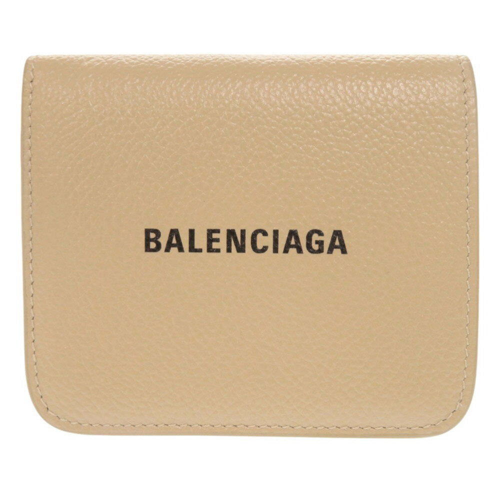 新品同様 バレンシアガ レザー ベージュ 二つ折り財布 コンパクトウォレット 1018【中古】BALENCIAGA(4)