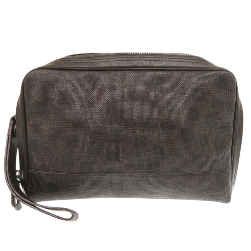 美品 ダンヒル PVC レザー ダークブラウン セカンドバッグ 茶 1774【中古】Dunhill メンズ(4)