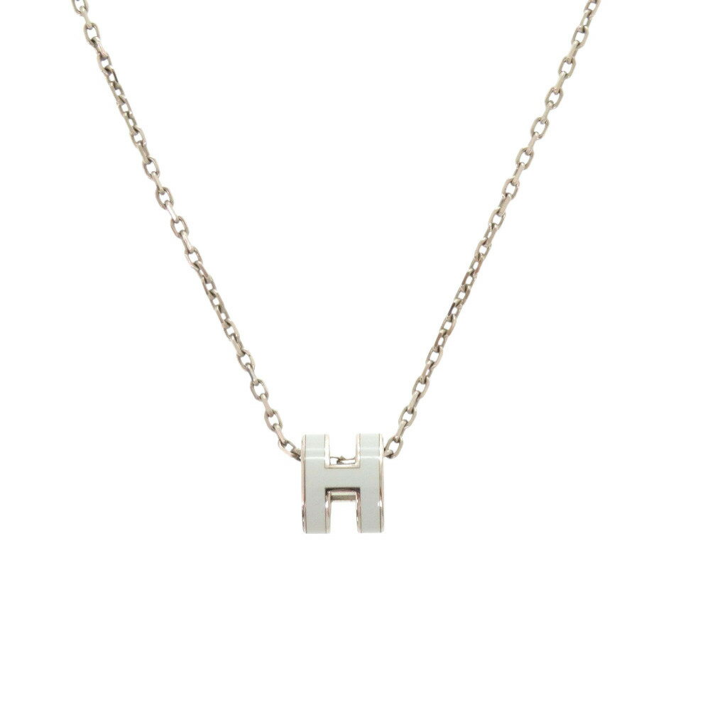 新品同様 エルメス ポップアッシュ ミニ H ヴェールペパーミント シルバー金具 ネックレス アクセサリ..