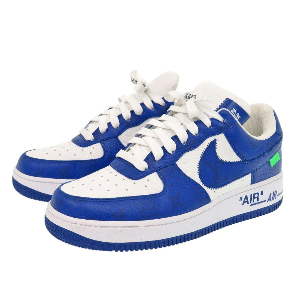 Ʊ 륤 ȥ NIKE AIR FORCE1 Low By Virgil Abloh White Royal 쥶 ֥롼 ۥ磻 ˡ ...