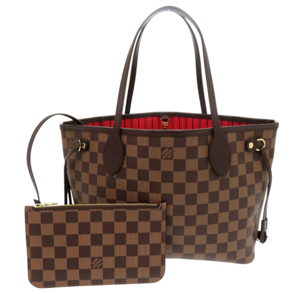 新品同様 ルイ ヴィトン ネヴァーフルPM ポーチ付き ダミエ N41359 ブラウン トートバッグ LV 0701【中古】LOUIS VUITTON