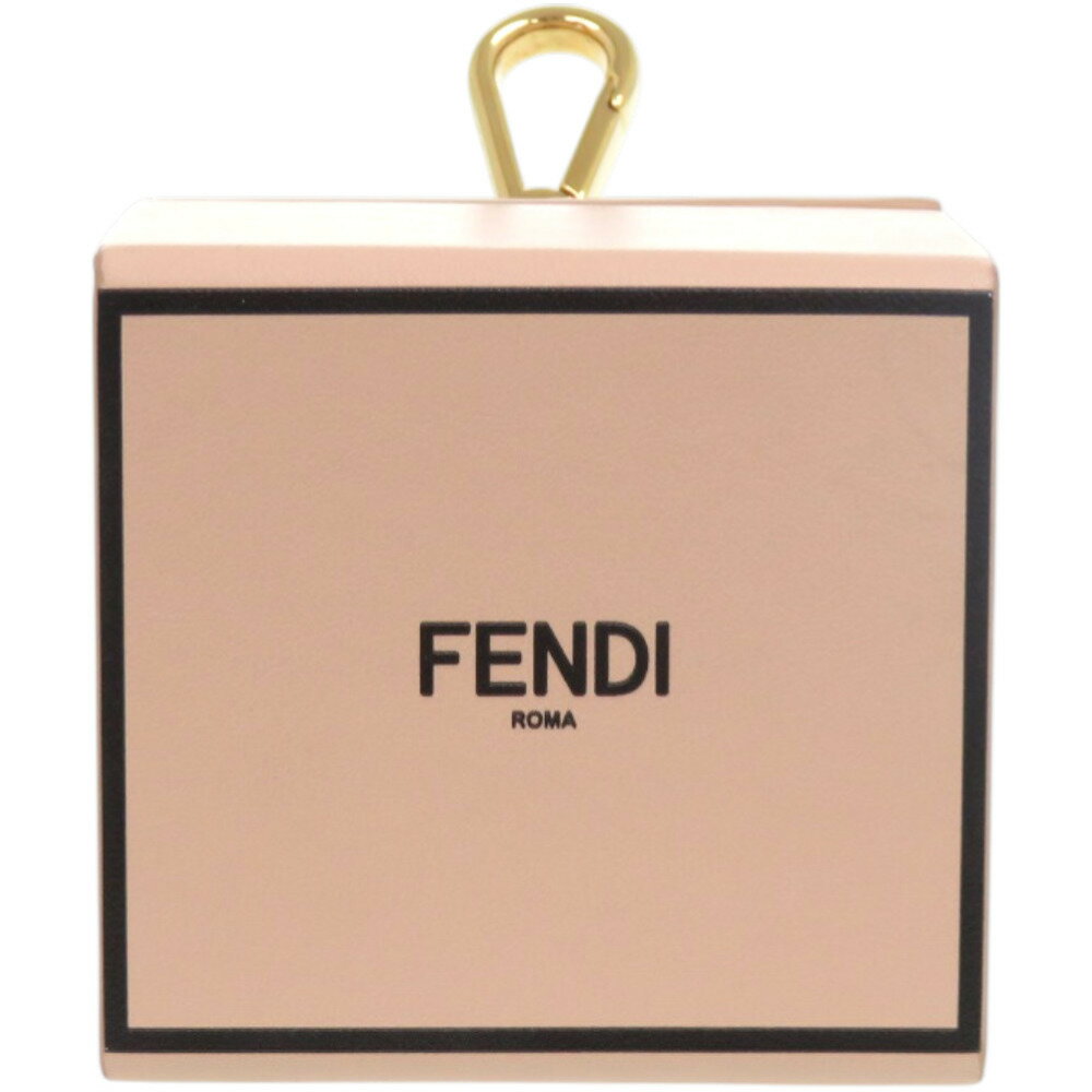 新品同様 フェンディ ミニボックス 7AR917 レザー ピンク キーホルダー 1511【中古】FENDI