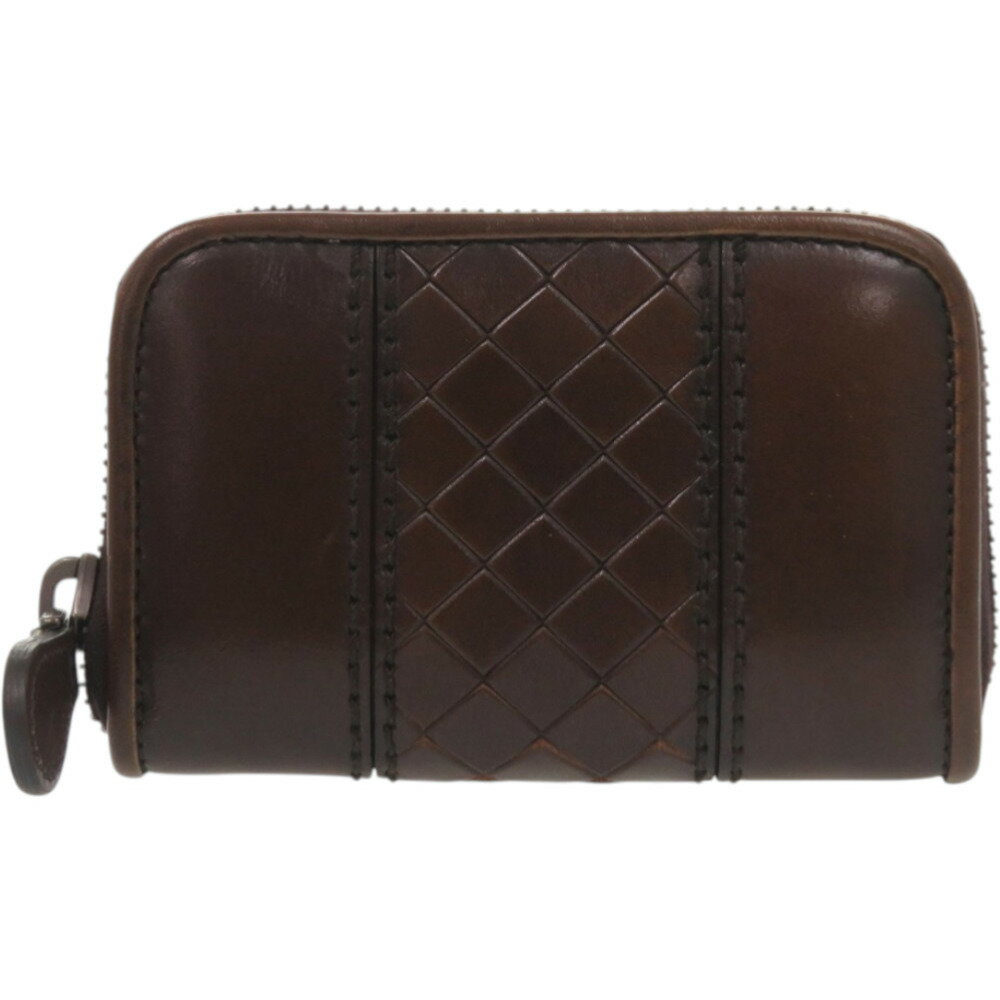 BOTTEGA VENETA - 美品 ボッテガヴェネタ ラウンドファスナー スコルピート レザー ブラウン 茶 コインケース 1735【中古】BOTTEGAVENETA