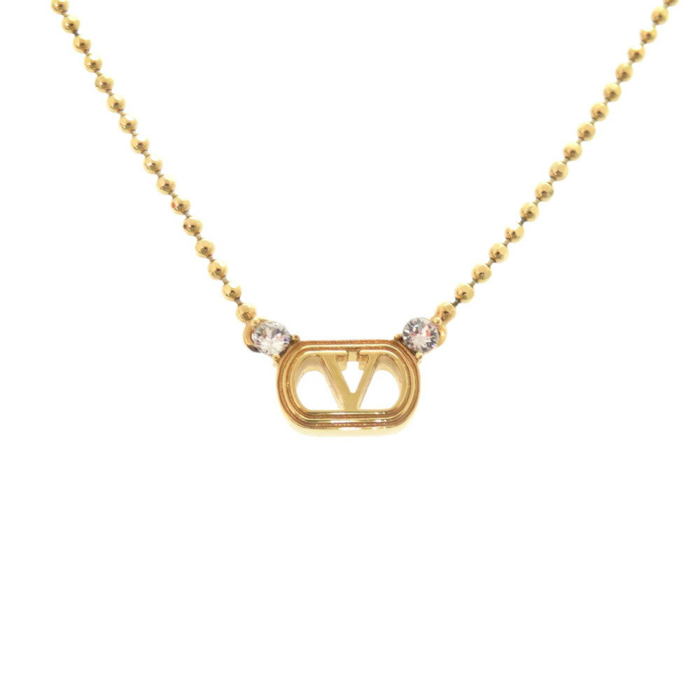 樂天商城 - 美品 ヴァレンティノ Vロゴ ストーン ゴールド ネックレス アクセサリー 1237 【中古】 VALENTINO