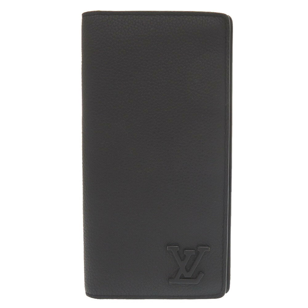 乐天商城 - 美品 ルイ ヴィトン ポルトフォイユ ブラザ NM LV アエログラム M69980 IC レザー ブラック 長財布 黒 LV 1069【中古】LOUIS VUITTON