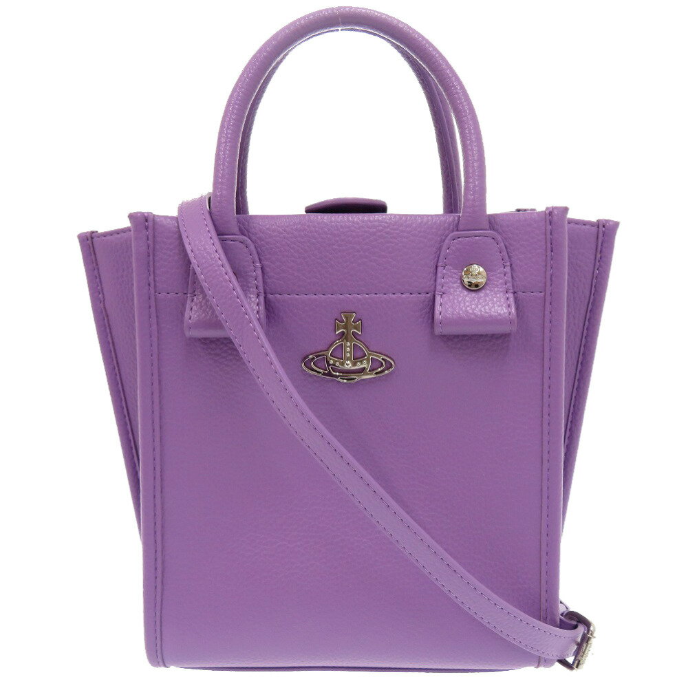 樂天商城 - 新品同様 ヴィヴィアンウエストウッド 2way TEDDY SMALL TOTE CROSSBODY レザー パープル ショルダーバッグ 紫 1957【中古】Vivienne Westwood