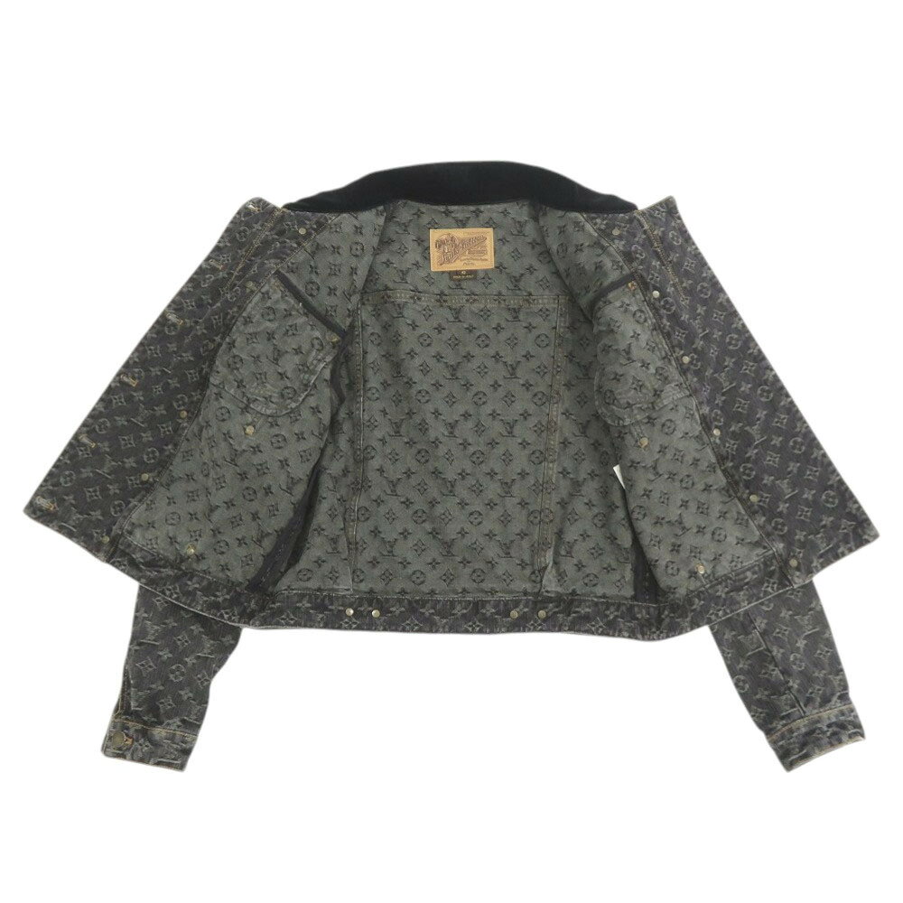 美品 ルイ ヴィトン モノグラム デニム コットン ブラック セットアップ ジャケット スカート LV 0887【中古】LOUIS VUITTON life-time-10127192 LIFE TIME楽天市場店 サンプル画像3