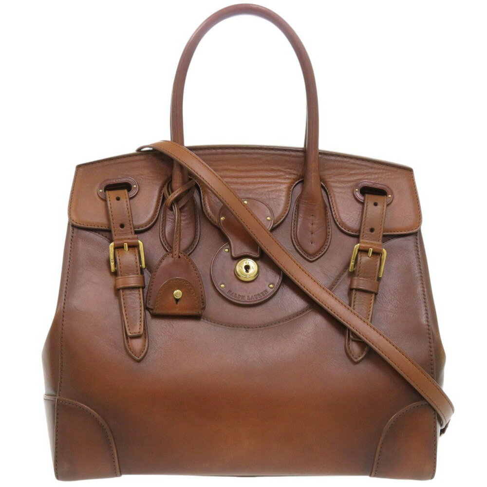 乐天商城 - 新品同様 ラルフローレン リッキー 33 レザー ブラウン ハンドバッグ 茶 0451【中古】RALPH LAUREN