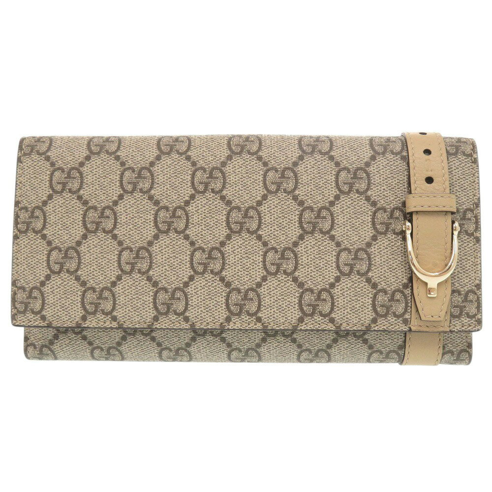 Rakuten - 新品同様 グッチ ニース 309754 GGスプリーム レザー ベージュ 長財布 1543【中古】GUCCI