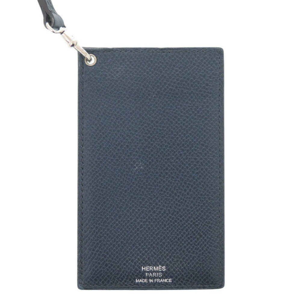 Rakuten - 美品 エルメス レザー ネイビー シルバー金具 パスケース 0772【中古】HERMES メンズ