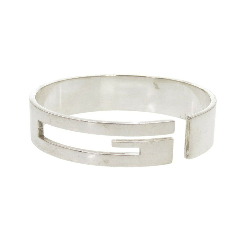グッチ カットアウト Gロゴ シルバー925 バングル ブレスレット シルバー 0448【中古】GUCCI
