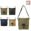 【帆布工房】3X96 VINTAGE2シリーズ ショルダーバッグ はんぷこうぼう ハンプ 綿 コットン 縦型 かぶせ ショルダー 斜め掛け シンプル シンプル カーキ ブラック グレー ベージュ 単色 使いやすい(4)